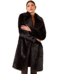 Roman - Premium Faux Fur Coat - Lyst