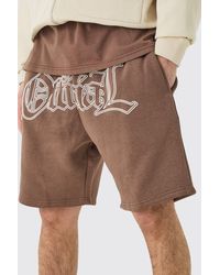 BoohooMAN - Relaxed Fit Official Puff Print Short - Lyst