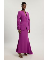 Karen Millen - Compact Strech Waterfall Maxi Skirt - Lyst