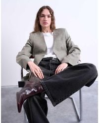 TOPSHOP - Collarless Chuck On Blazer - Lyst