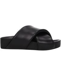 Jil Sander - Slippers En Hoeven Vrouwen Leer Zwart - Lyst