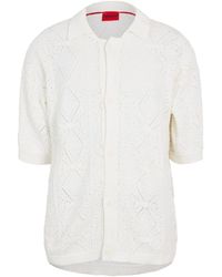 HUGO - Collared Neck Shirt Collar Short Sleeve Sweater - Lyst