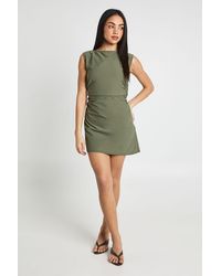Boohoo - Ruched Side Long Sleeve Shift Dress - Lyst