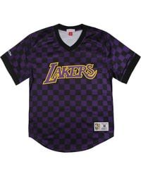 Mitchell & Ness - Nba La Lakers Wordmark Mesh T-Shirt - Lyst