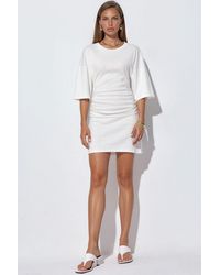 Busem - Shirred Crew Neck Mini Dress - Lyst