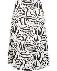 faina - Midi-Rok Met Zebraprint Caneva - Lyst