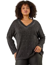 Roman - Curve Hotfix Knit Top - Lyst