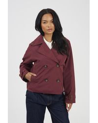 Brave Soul - Double Breasted Short Trench Coat - Lyst