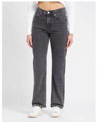 Calvin Klein - 's High Rise Straight Jeans In Grey - Lyst