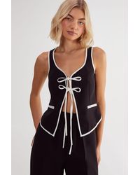 Nasty Gal - Tailored Contrast Piped Vest - Lyst