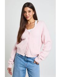 Boohoo - Soft Knit Pocket Detail V Neck Cardigan - Lyst