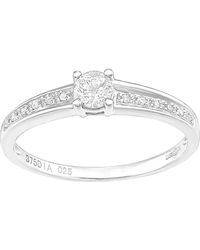 DIAMANT L'ÉTERNEL - 9kt Witgouden Ring Met 0,25 Ct Diamant - Lyst
