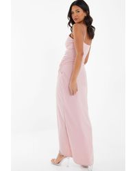Quiz - Pink Diamante Wrap Maxi Dress - Lyst