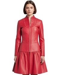 Infinity Leather - Goth Victorian Studded Flare Coat- Ribet Lamb Leather - Lyst
