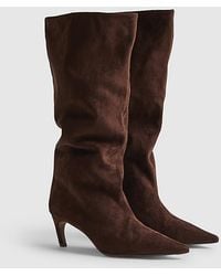 River Island - High Leg Boots Faux Suede Textile - Lyst