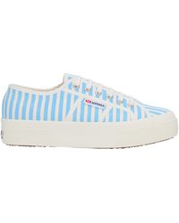 Superga - Ladies 2740 Print Stripes Trainers (Off/Azure Summer Sky) - Lyst