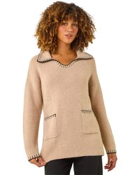 Roman - Blanket Stitch Collared Jumper - Lyst