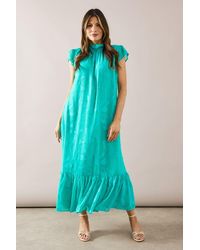 Wallis - Floral Jacquard Drop Hem Swing Midaxi Dress - Lyst