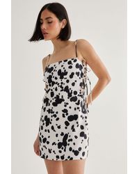 Nasty Gal - Spot Print Tailored Tie Side Dress - Lyst
