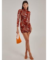Pink Vanilla - Graphic Floral High Neck Dress - Lyst