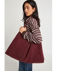 Boohoo - Faux Suede Tote Bag - Lyst