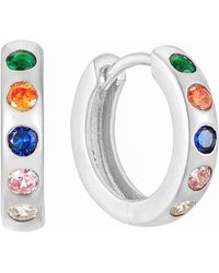 SEOL + GOLD - Sterling Cz Huggie Hoops - Lyst