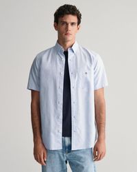 GANT - Regular Fit Short Sleeve Oxford Shirt - Lyst
