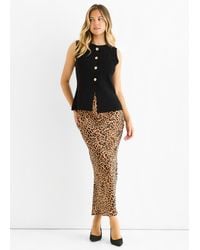Gini London - Button Front Compact Knit Waistcoat - Lyst