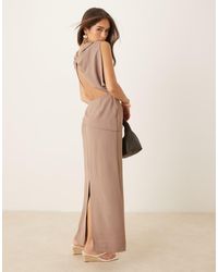 ASOS - Asymmetric Twist Back Midi Dress - Lyst