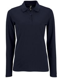 Sol's - Ladies Perfect Long Sleeve Pique Polo Shirt (French) - Lyst