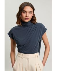 Karen Millen - Cowl Neck Tie Detail Jersey Top - Lyst