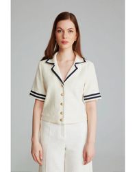 GUSTO - Textured Cotton Jacket With Buttons - Lyst
