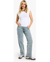 Boohoo - Maternity Over The Bump Mom Jeans - Lyst