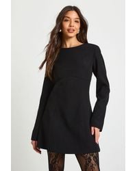 Boohoo - Long Sleeve Tailored Shift Dress - Lyst