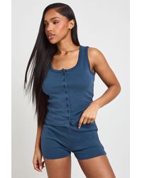 Boohoo - Ribbed Low Rise Mini Short - Lyst