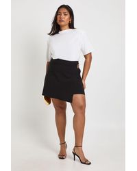 Boohoo - Plus Trim Detail Bengaline Skort - Lyst