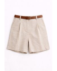 MixRay - High Waist Wide Leg Belted Tailored Shorts - Lyst