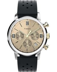 Timex - Buckled Leather Chronograph Watch - Lyst