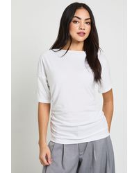 Boohoo - Ruched Side Cinched T-Shirt - Lyst