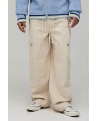 BoohooMAN - Baggy Rigid Floral Rope Belt Jeans - Lyst