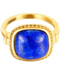 SEOL + GOLD - 18Ct Plated Lapis Lazuli Ring Sterling - Lyst