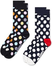 Happy Socks - 2-pack Klassieke Big Dot Crew-sokken - Lyst