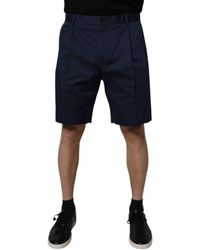 Dolce & Gabbana - Pleated Cotton Shorts - Lyst