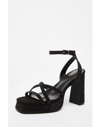 Quiz - Diamante Platform Heels - Lyst