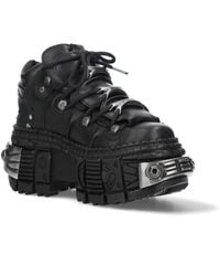 New Rock - Leather Platform Ankle Boots-Wall106-S10 - Lyst