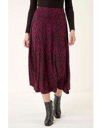 Roman - Abstract Diamond Print Midi Skirt - Lyst