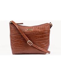 Assots London - 'Carol' Embossed Croc Real Leather Designer Crossbody Shoulder Bag - Lyst