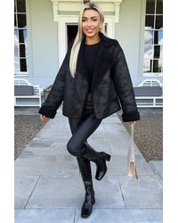 AX Paris - Faux Shearling Coat - Lyst