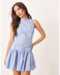 ASOS - Drop Waist Mini Dress With Belt Detail - Lyst