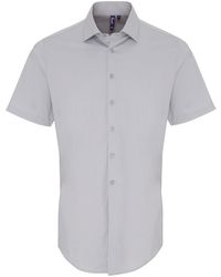 PREMIER - Poplin Stretch Short-Sleeved Shirt - Lyst